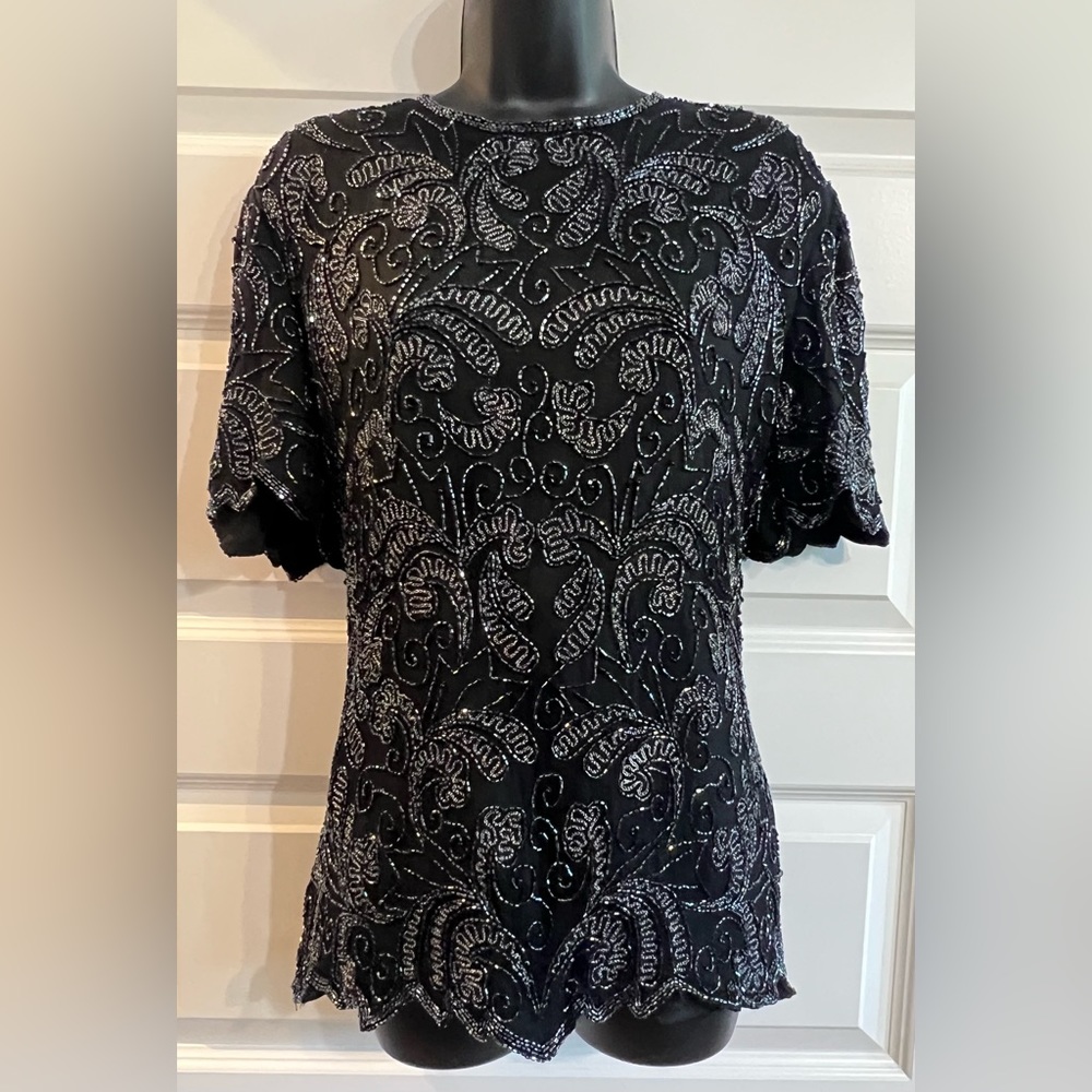 💫 Vintage Papell Boutique Silk Evening Blouse